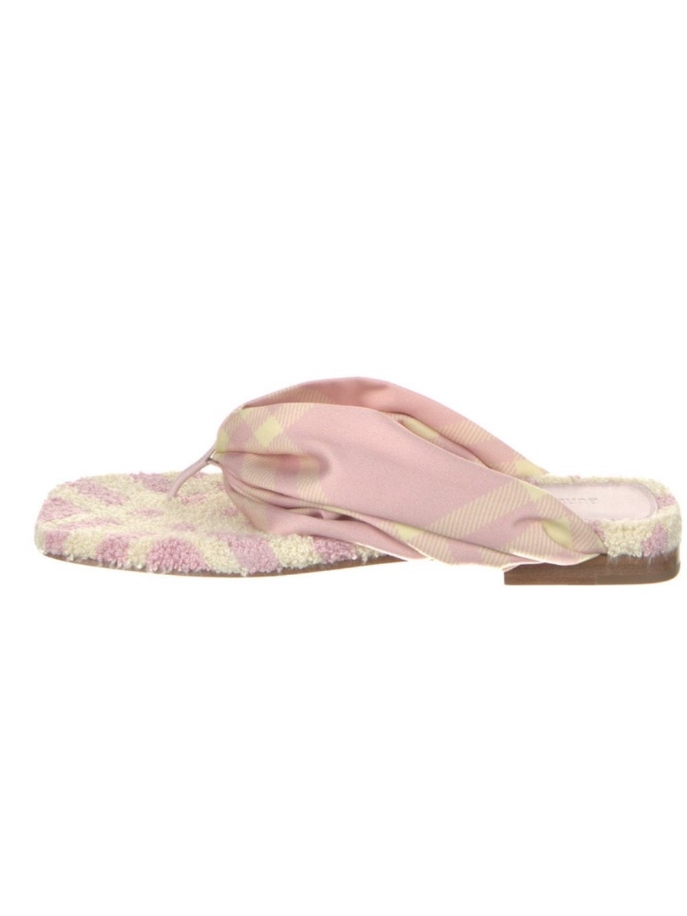 Burberry Pink and Cream Patterned Toweling Slide Sandal